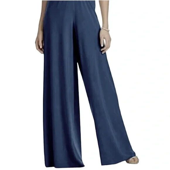$138 Calme By Johnny Was Wide Leg Relaxed Pants In Blue Sz Xs New